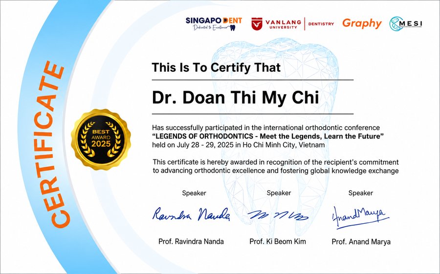 International orthodontics conference certificate